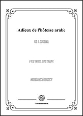 Adieux de l'hotesse arabe in a minor Vocal Solo & Collections sheet music cover